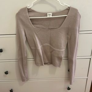Abercrombie & Fitch Knit Long Sleeve Crop Top